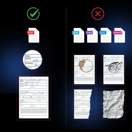 KYC document examples accepted and rejected at Incognito Casino